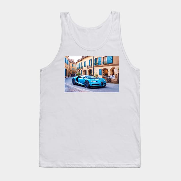 Modern Bugatti in a French village Tank Top by DeVerviers